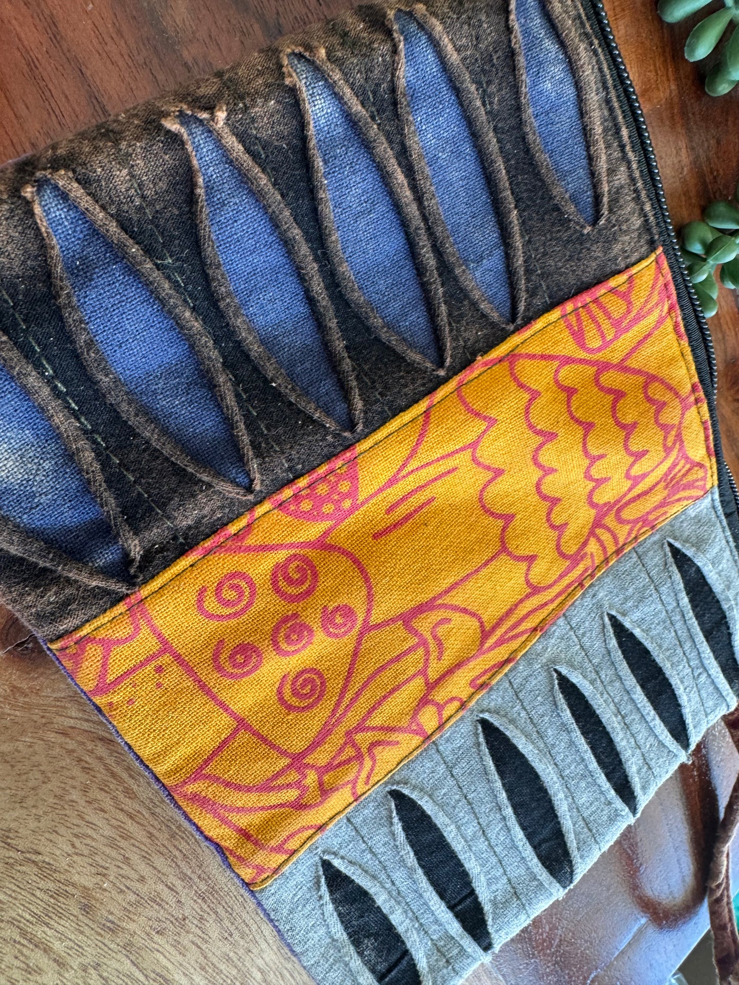 Distressed Zipper Wristlet