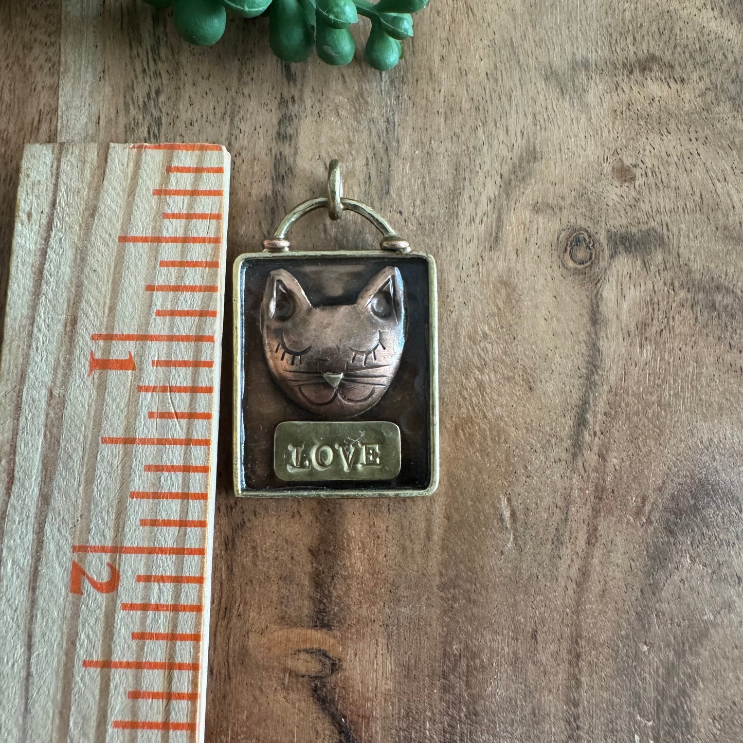 Antiqued Copper Love Kitty Pendant by Patricia Healey PH05