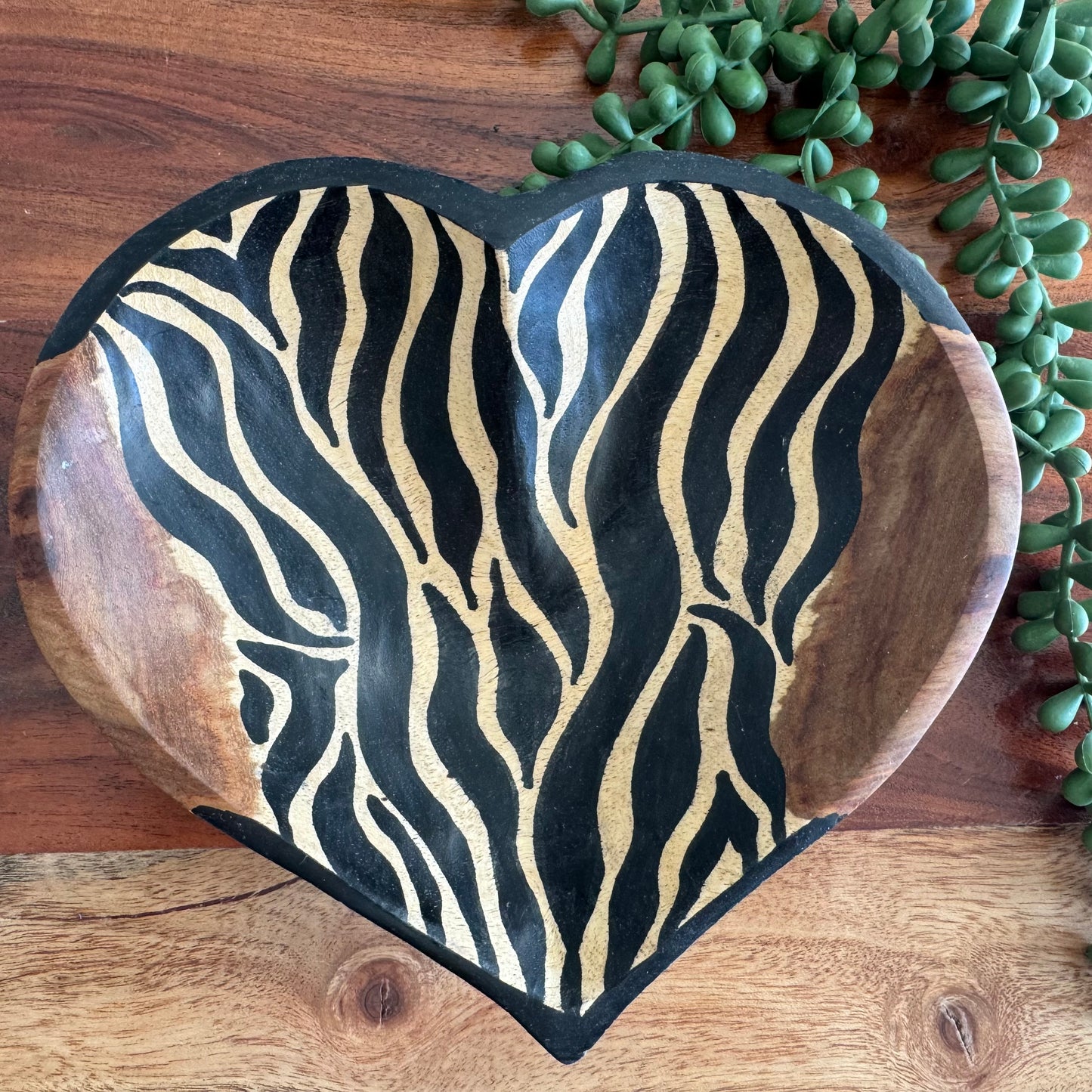 Large Teak Heart Bowl from Zambia
