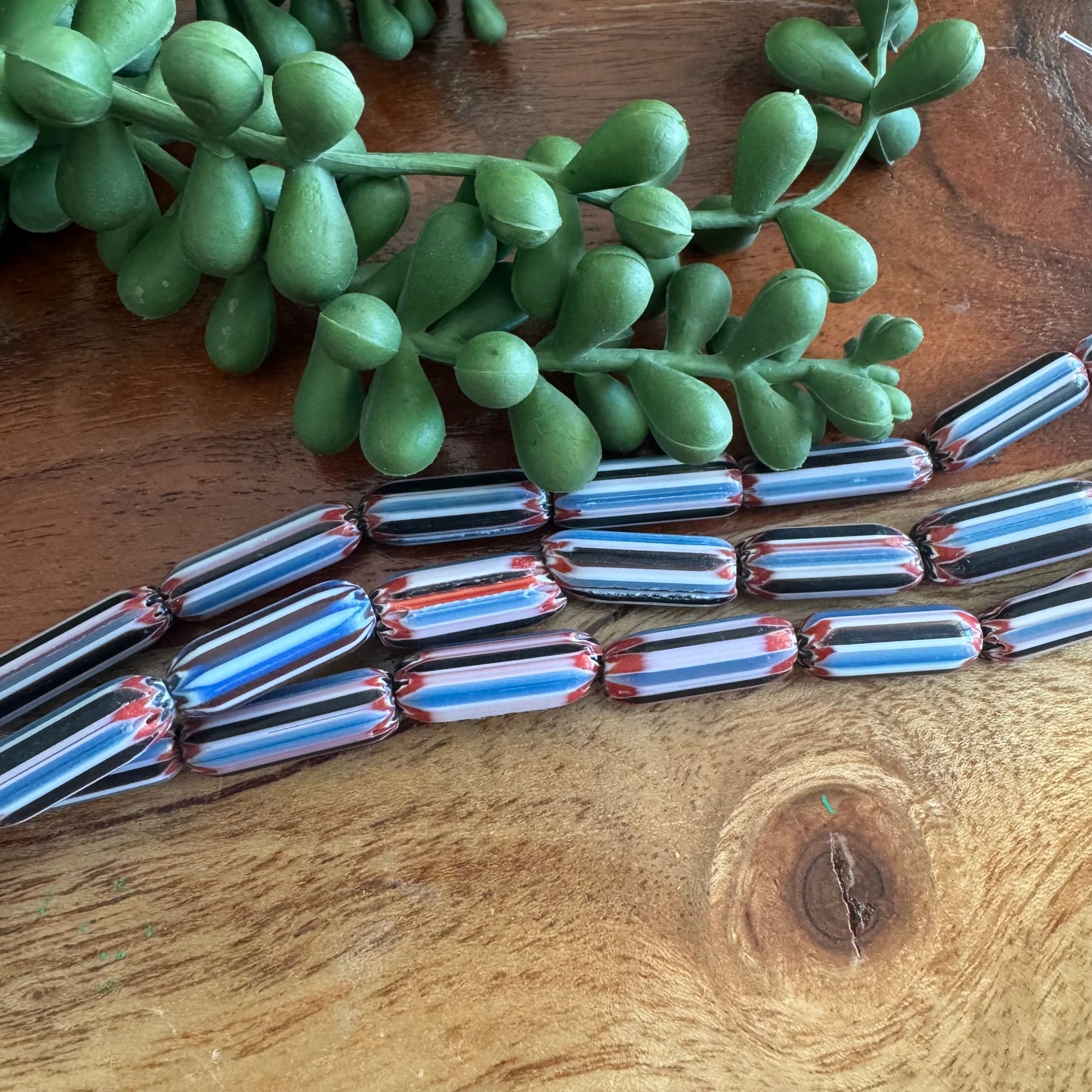 Chevron Glass Beads (India)