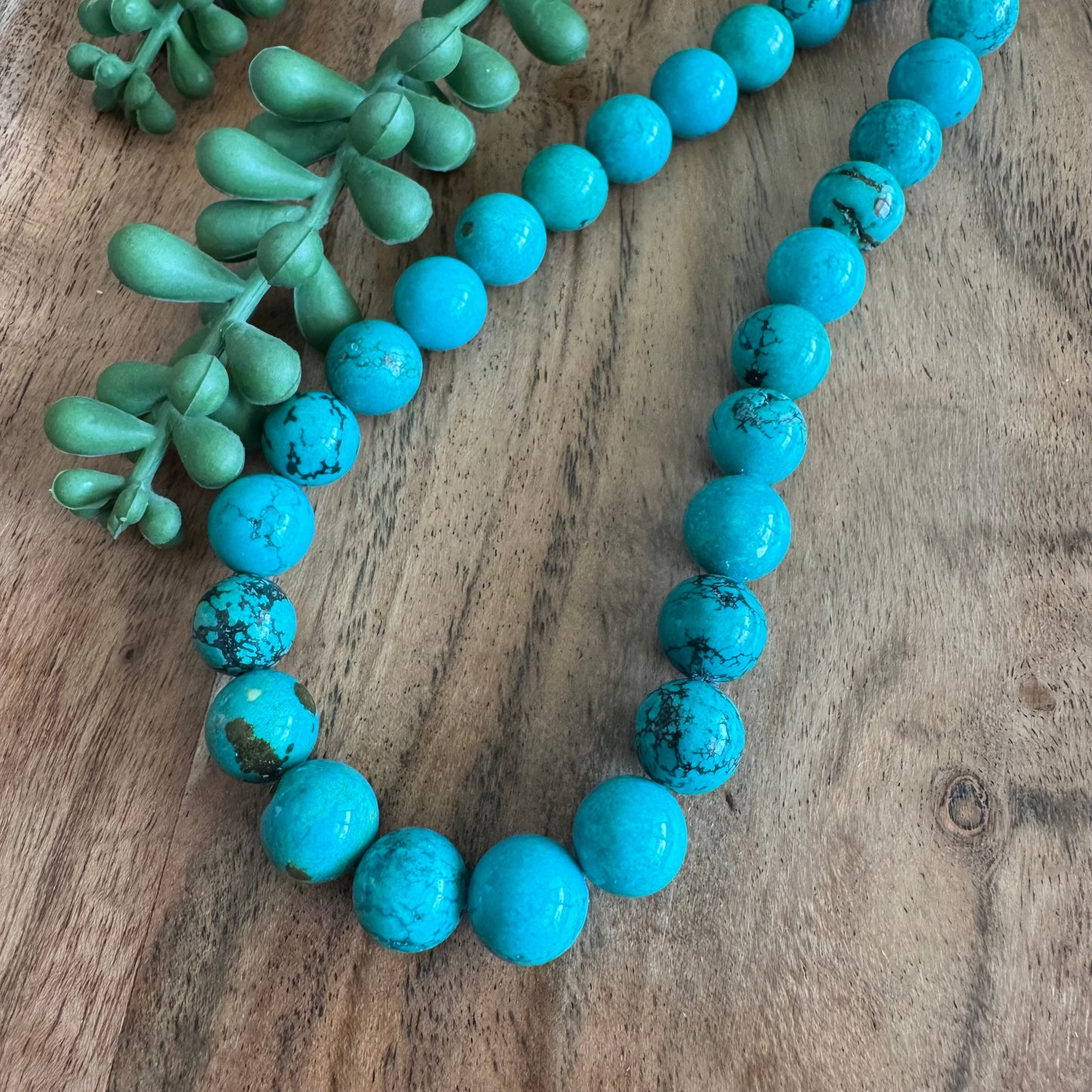10 mm Dyed Magnesite Round Bead Strand – Turquoise