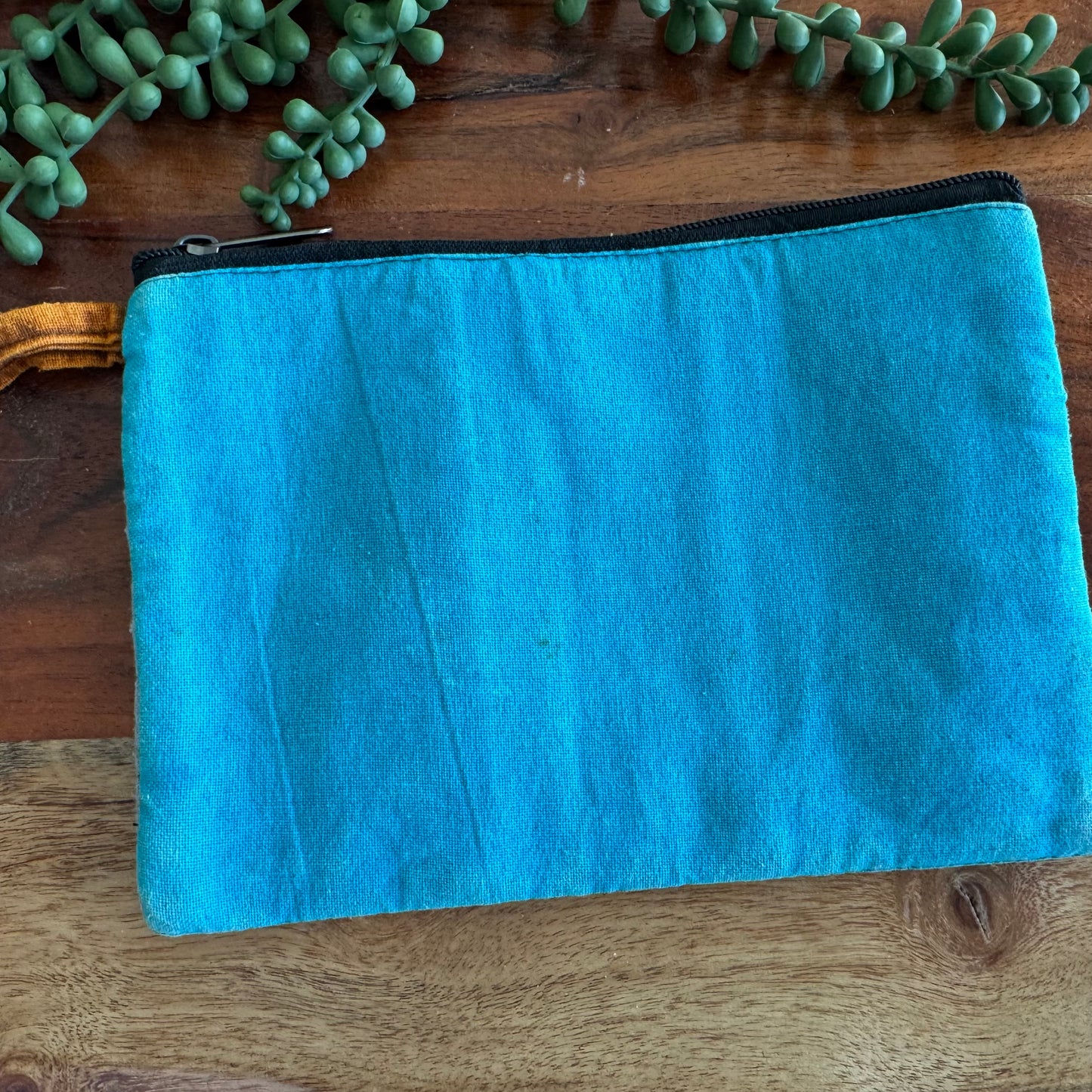 Distressed Zipper Wristlet