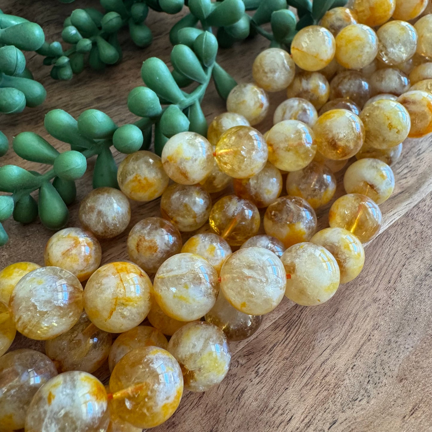 Citrine Round Bead Strand – 12 mm