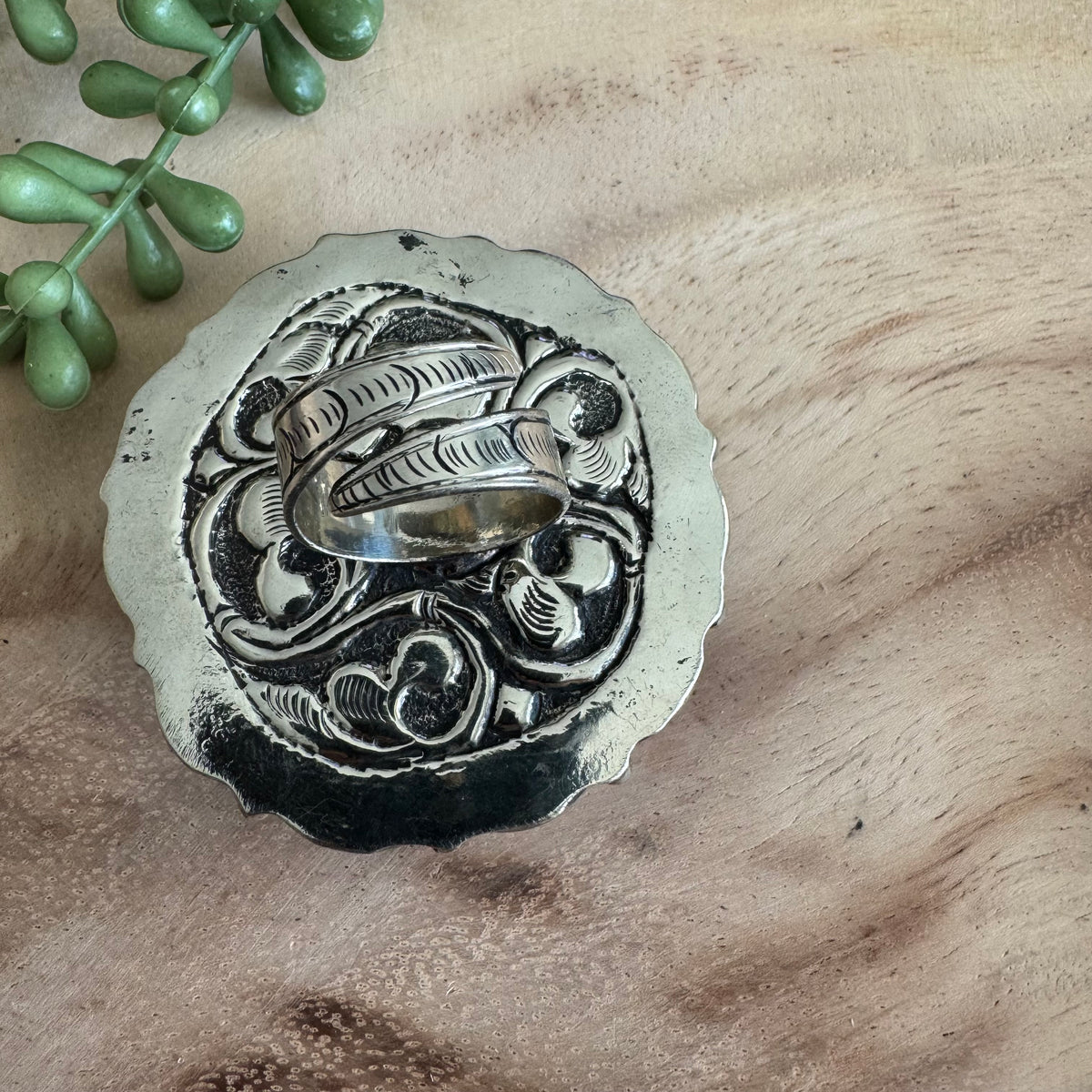 Southwestern Pink Rose Adjustable Ring RING03