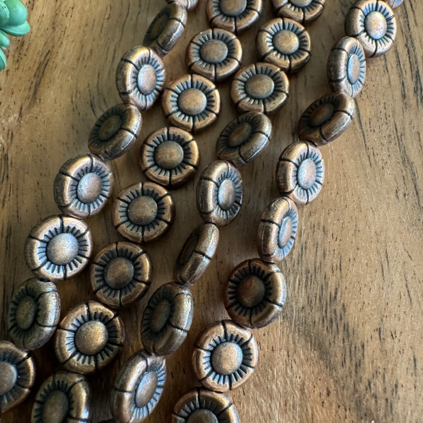 Antique Copper Plated Flower Metal Beads