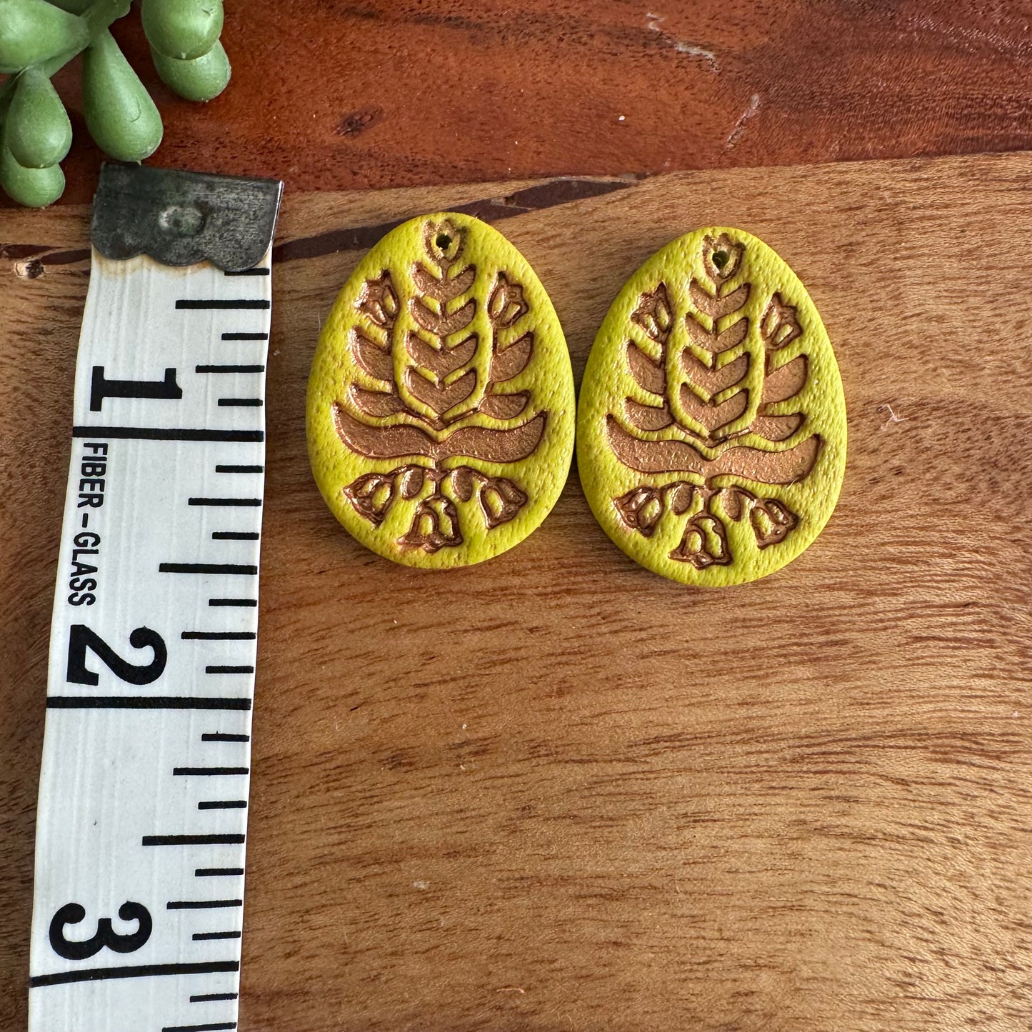 Citron Folk Egg Pendants