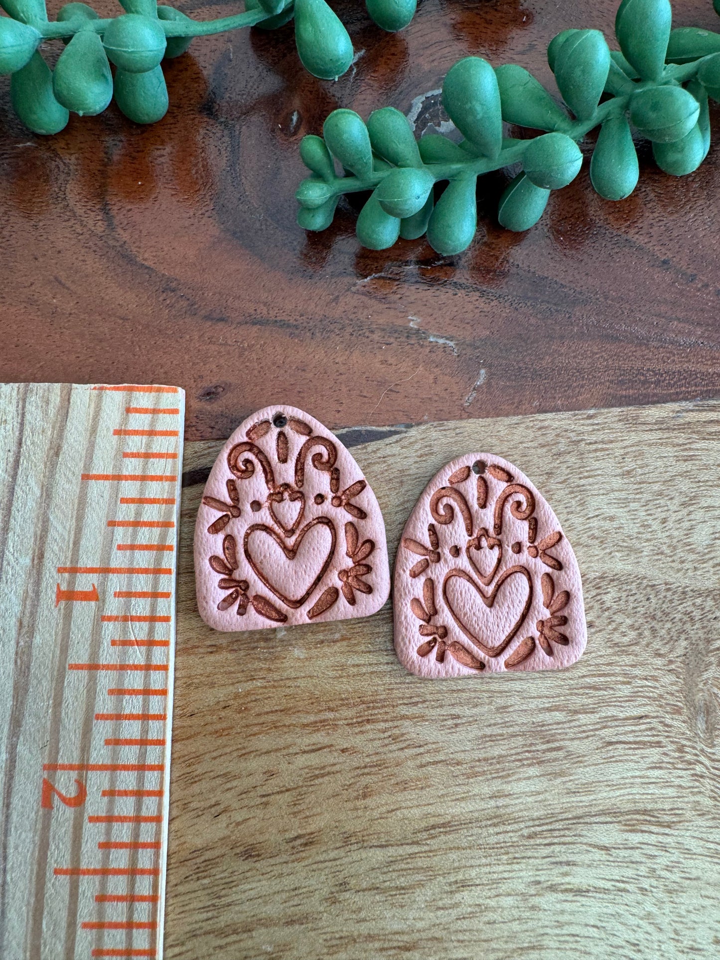 Pink Arch Heart Pendants