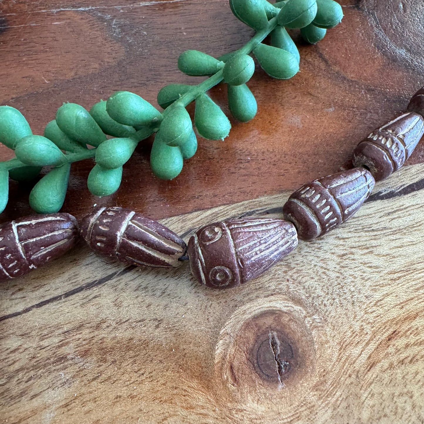 Carved Clay Beads | Colorful, Rustic, Tribal Style