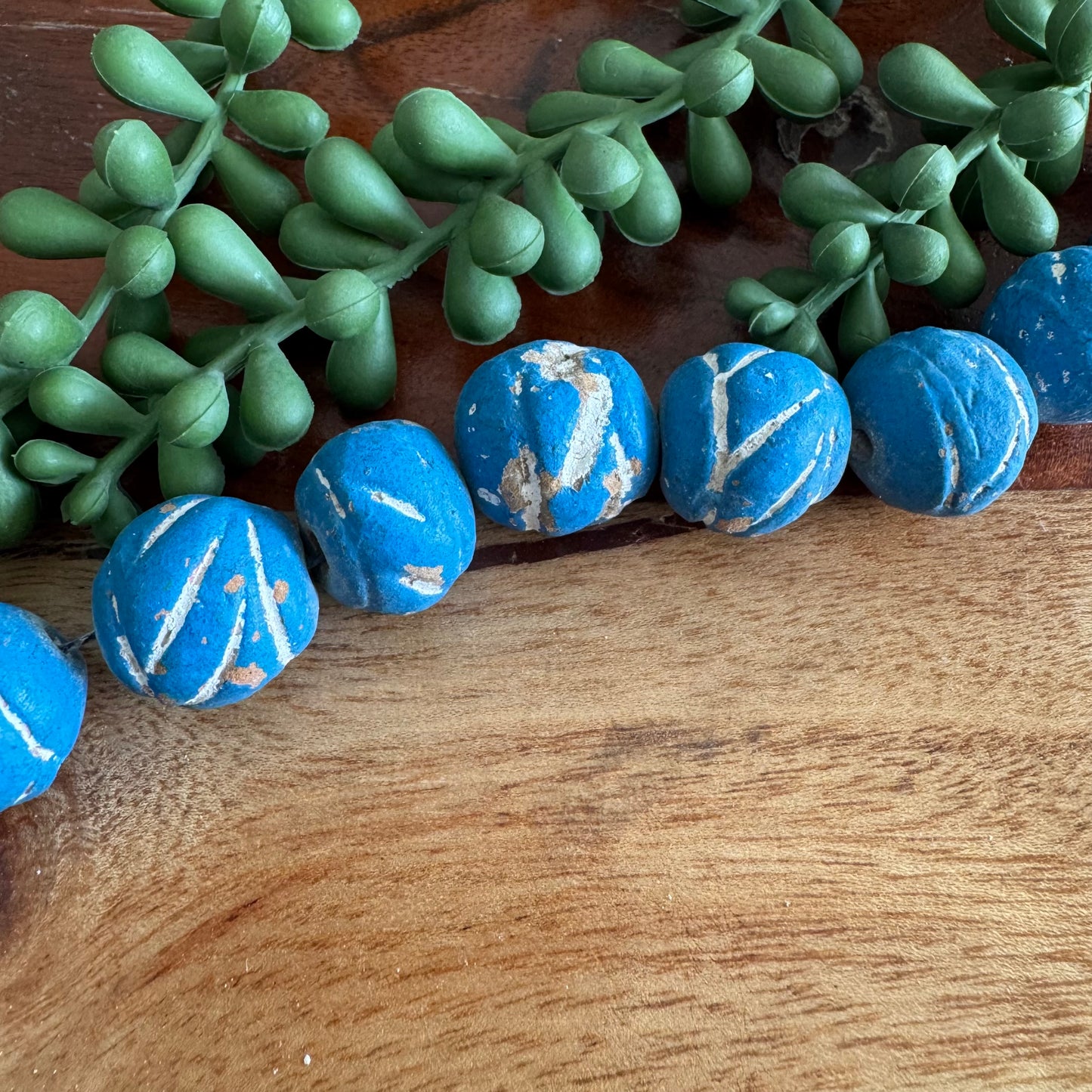 Carved Clay Beads | Colorful, Rustic, Tribal Style