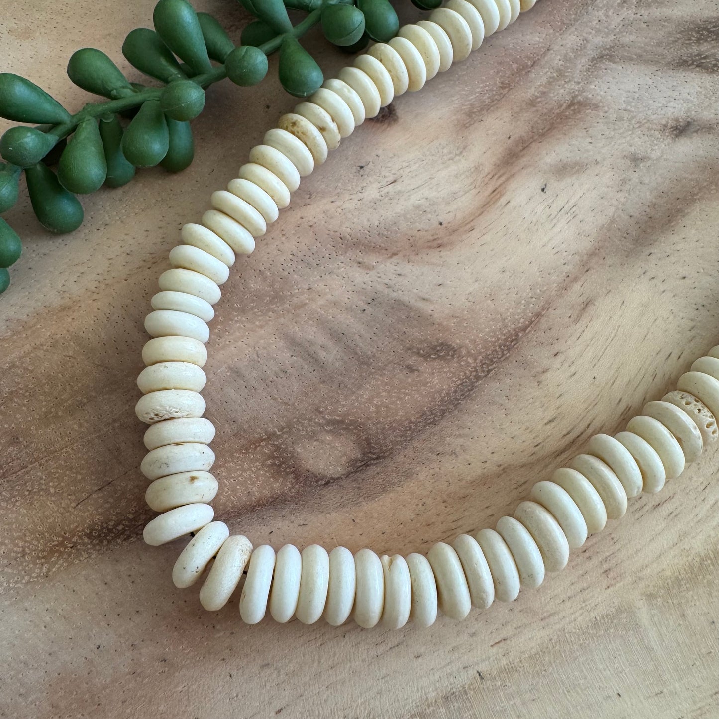Bone Rondelle Beads – 4x10 – 15–16 Inch Strand BN14