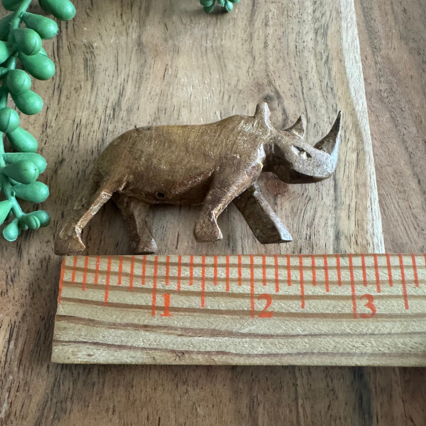 Vintage Carved African Rhinoceros Bead