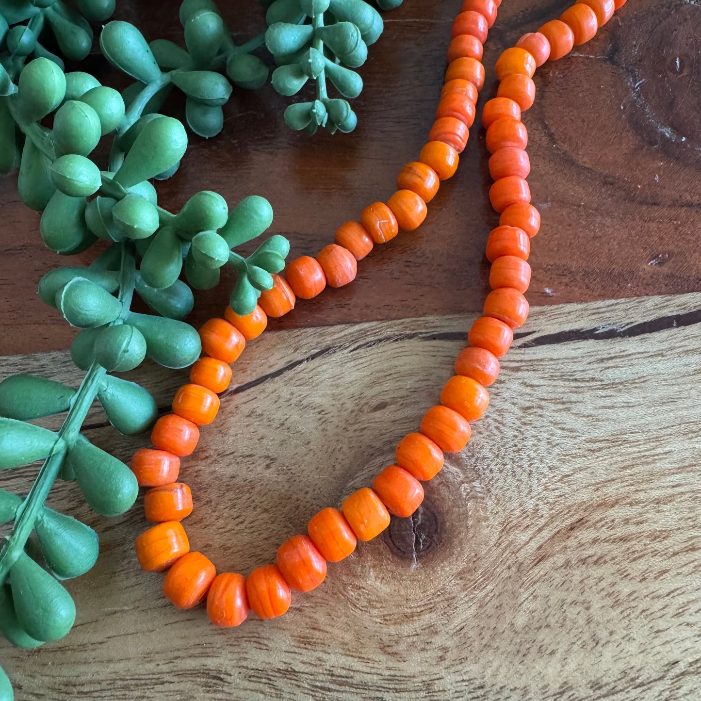 Orange Crow Glass Beads (India)