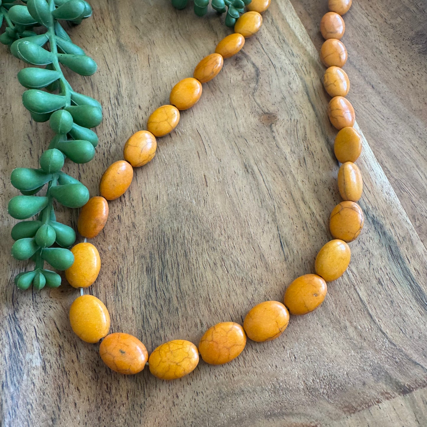 Dyed Orange Magnesite Ovals