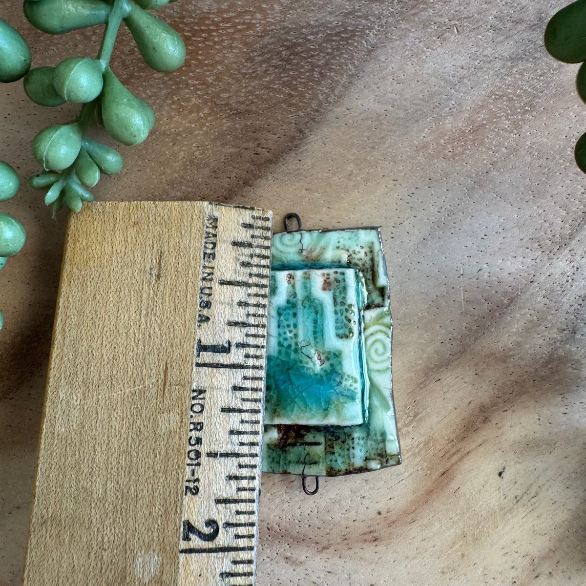 Artisan Ceramic Abstract Connector Pendant by Molly Perry MP12