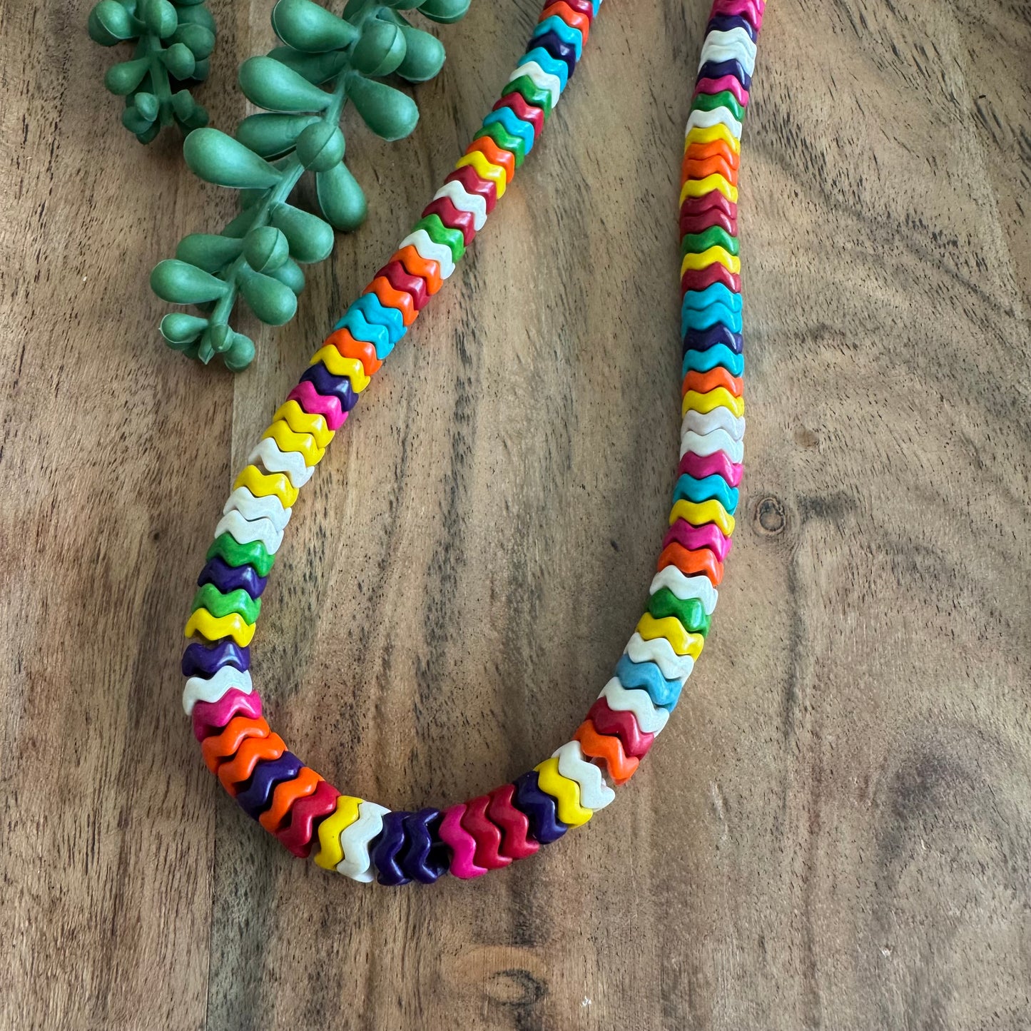 Multicolor Howlite Snake Bead Strand