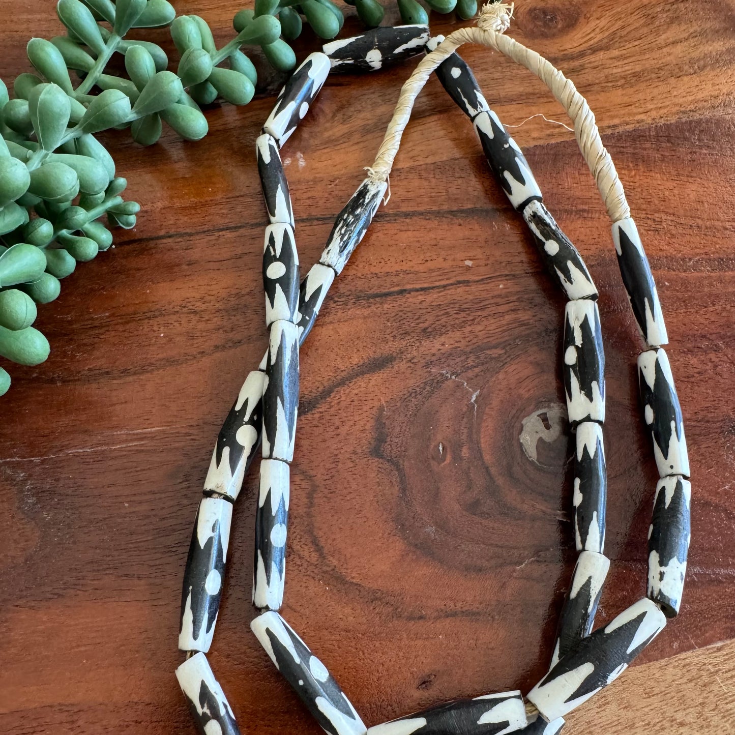 Batik African Bone Bead Strand