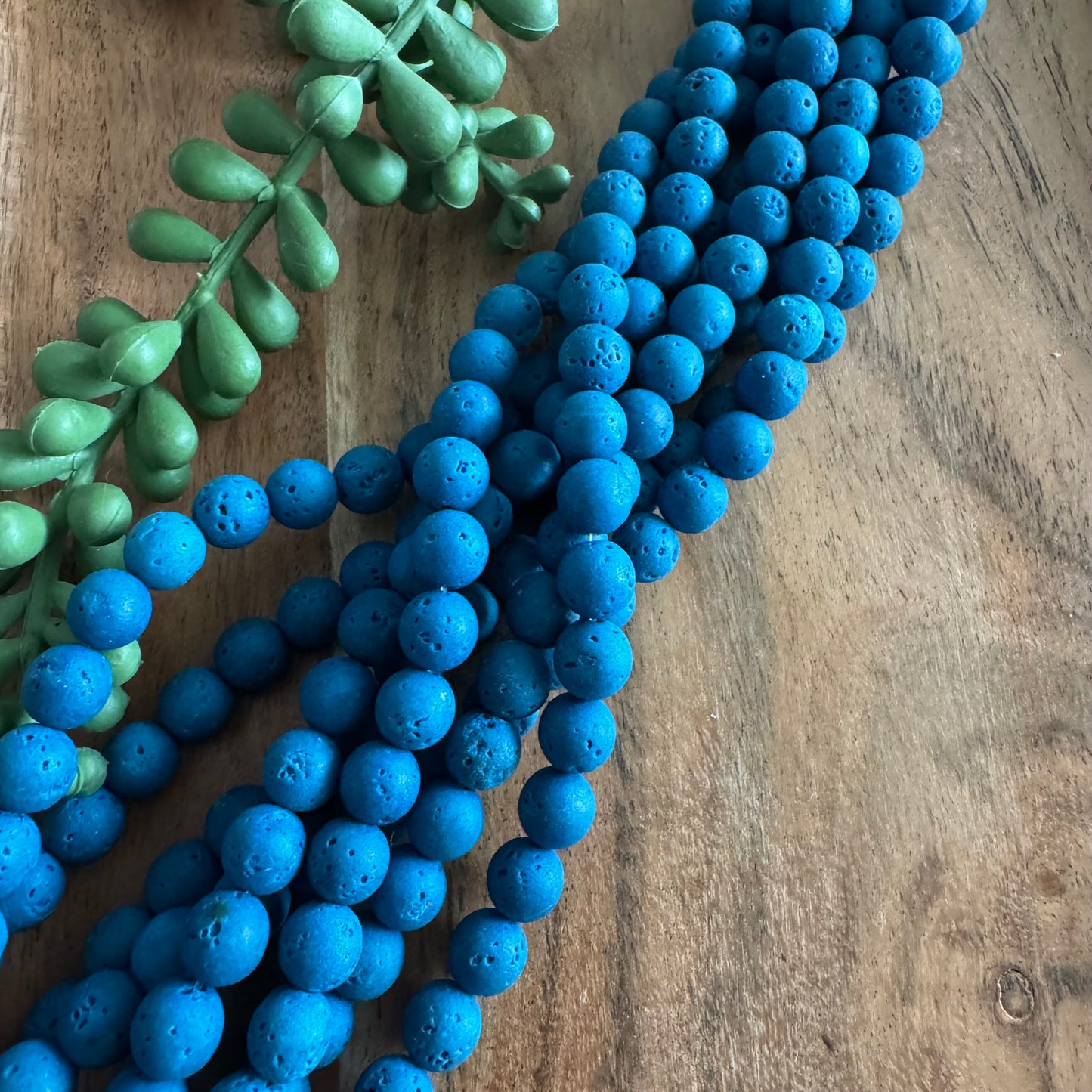 Blue Lava Bead Strand