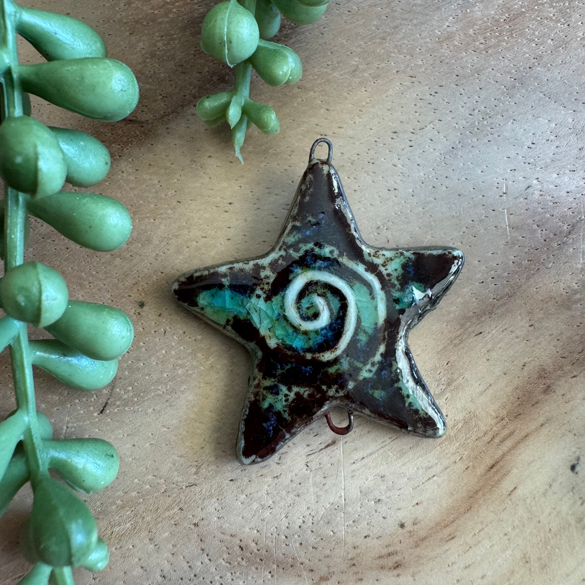Artisan Ceramic Star Connector Pendant by Molly Perry MP21
