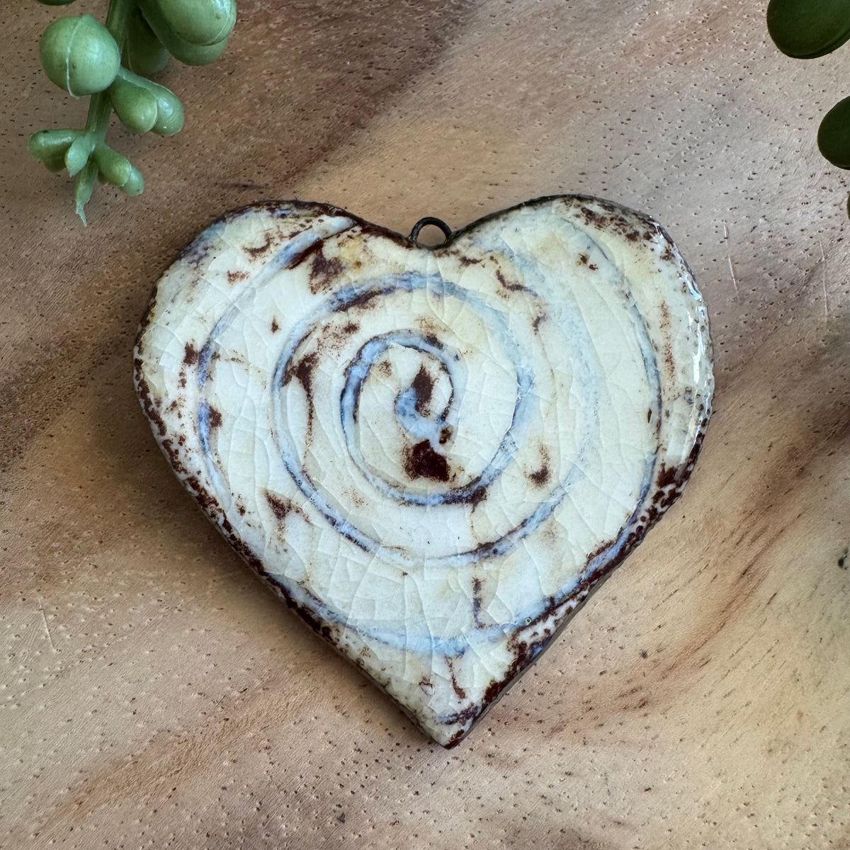Artisan Ceramic Heart Pendant by Molly Perry MP03