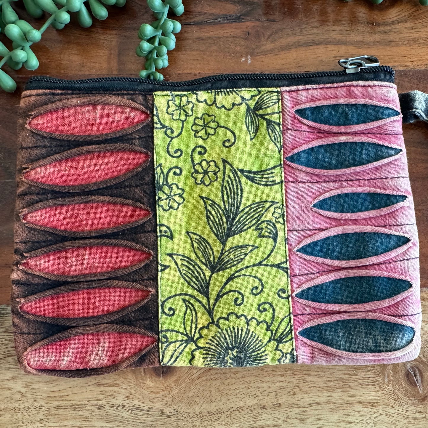 Distressed Zipper Wristlet