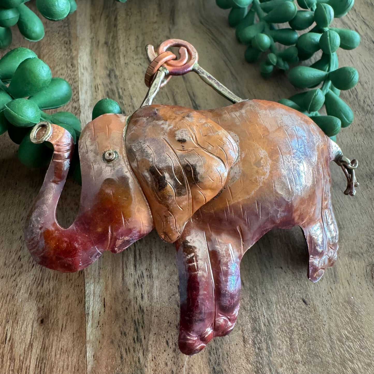 Artisan Copper Elephant Pendant by Patricia Healey PH09