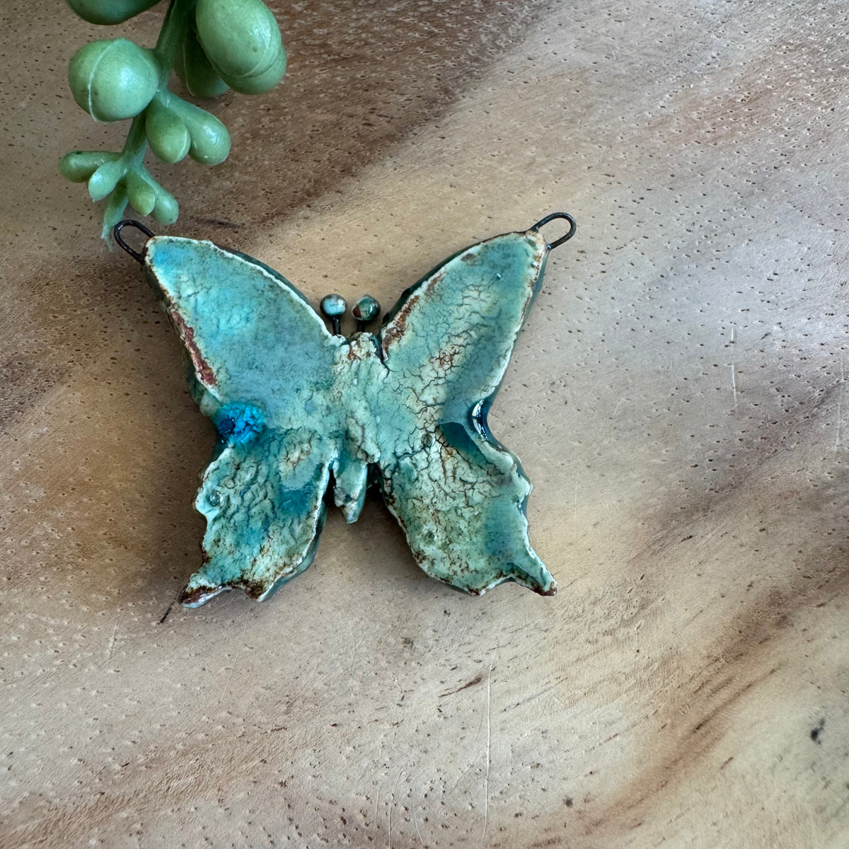 Artisan Ceramic Butterfly Pendant by Molly Perry MP18