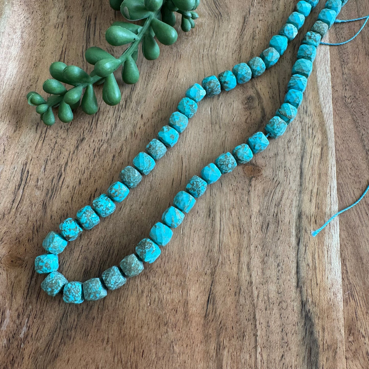 Faceted Cube Magnesite Beads – 7 mm, 15–16 Inch Strand