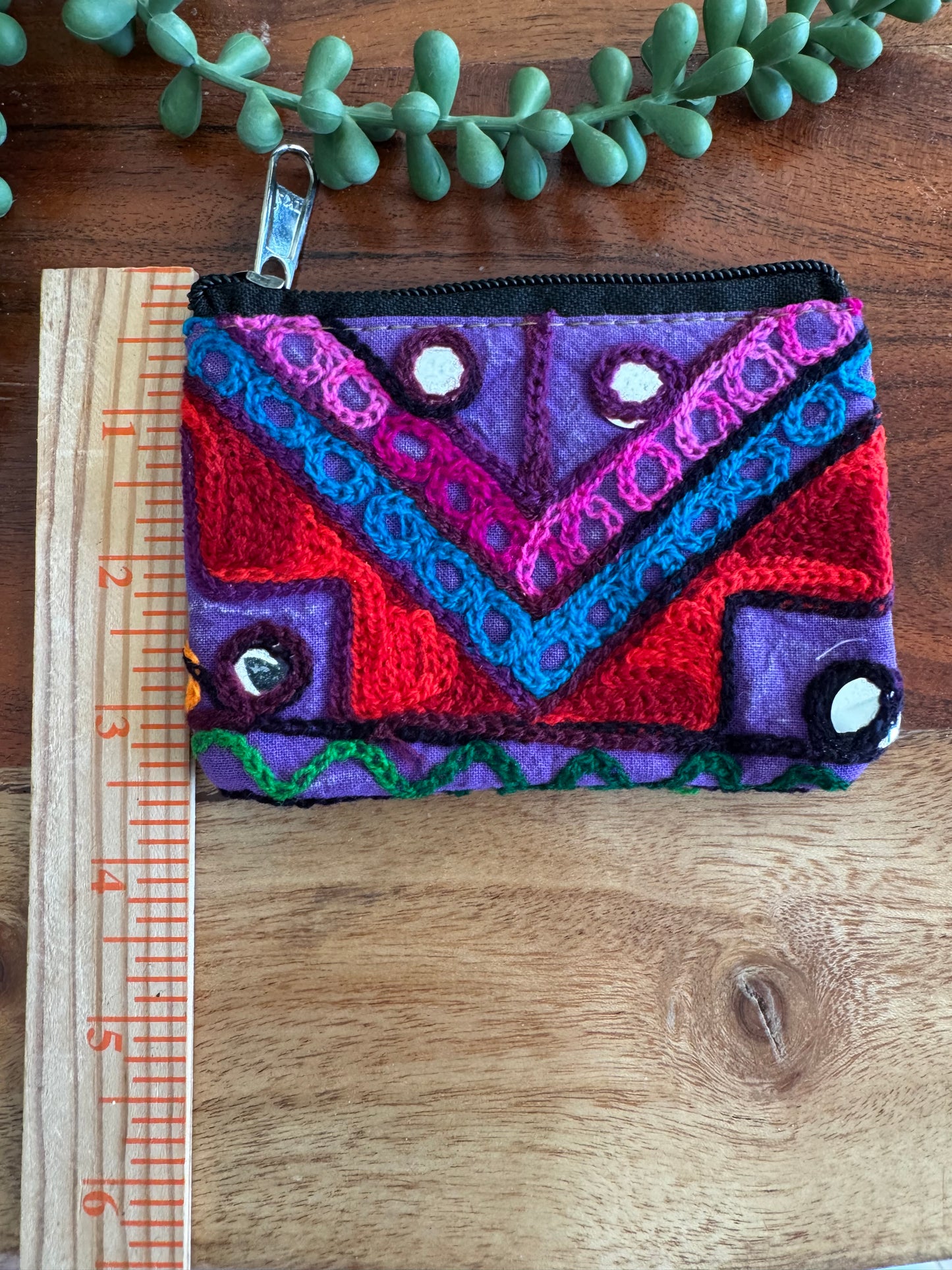 Small Embroidered Pouch – Bright and Colorful Design