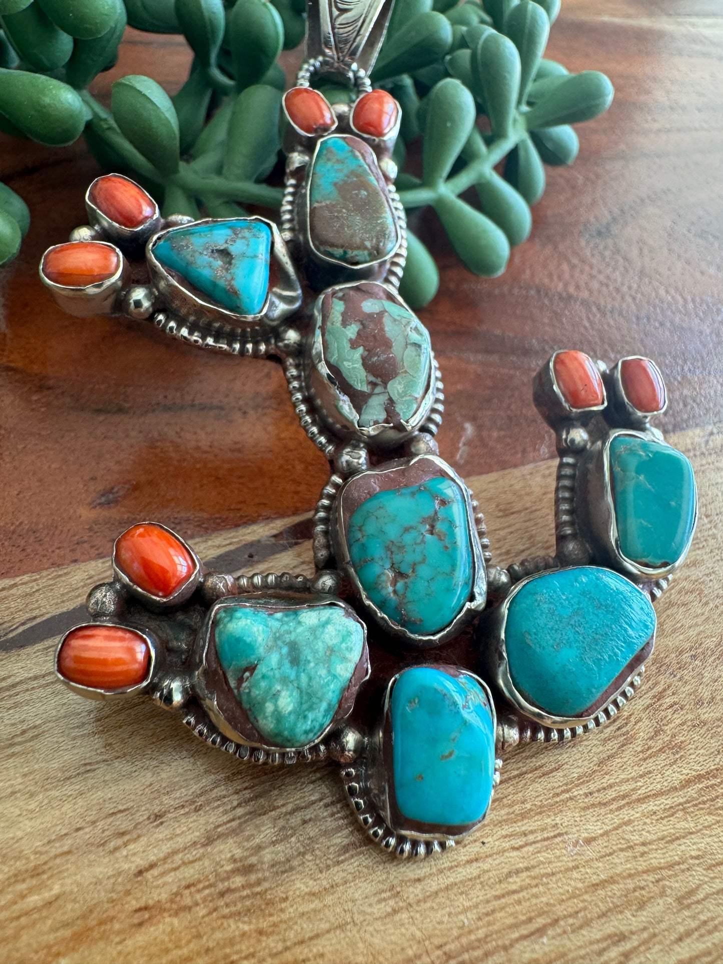 Turquoise Cactus Pendant