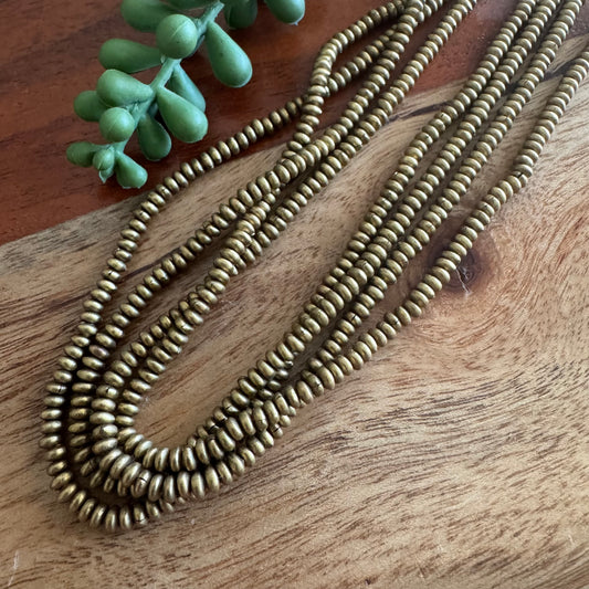 Brass Heishi Spacer Beads 2mm x 3.7mm | 24” Strand