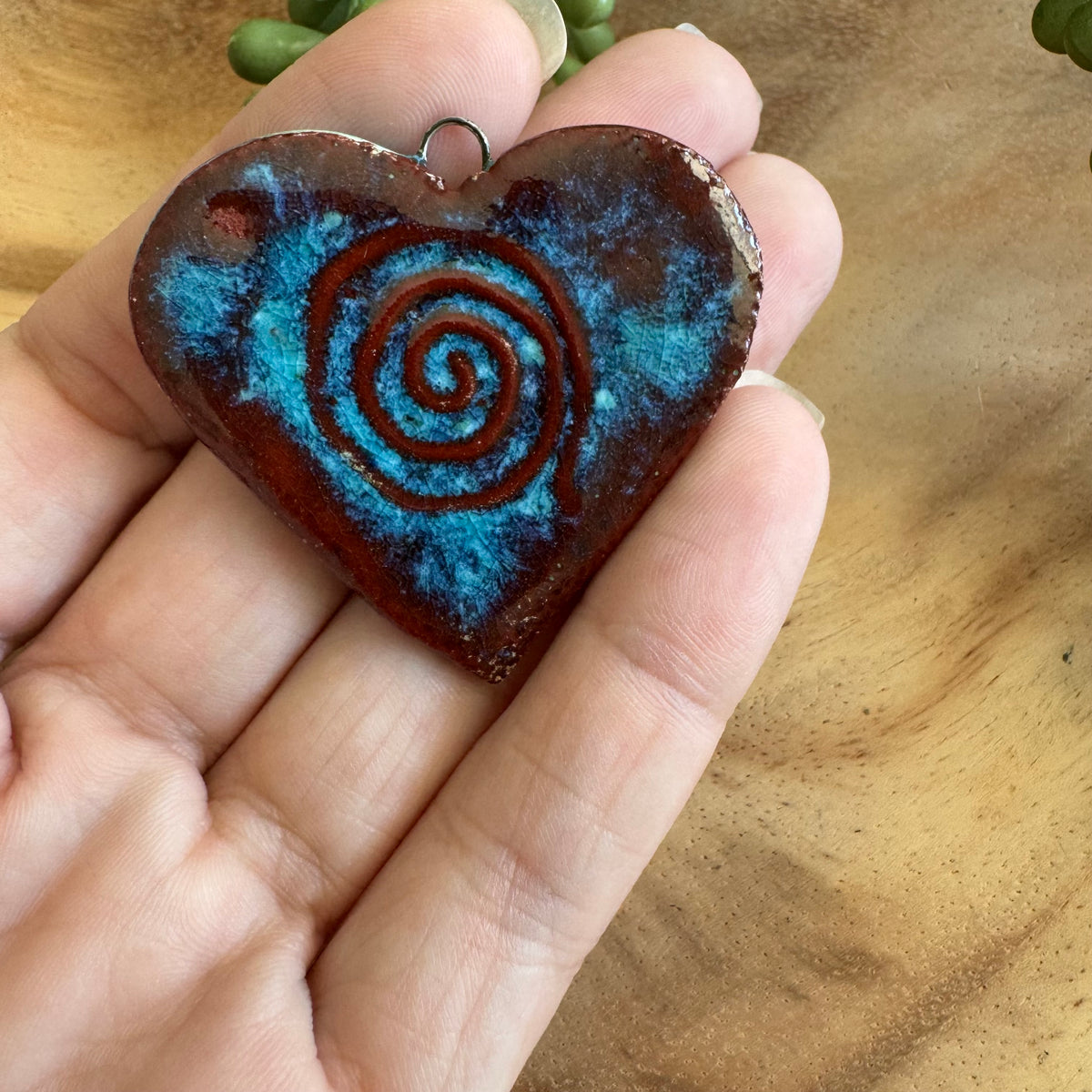 Artisan Ceramic Heart Pendant by Molly Perry MP10