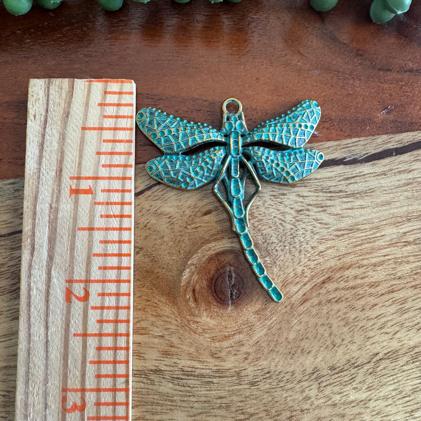 Bronze Patina Dragonfly Pendant – 55x50mm