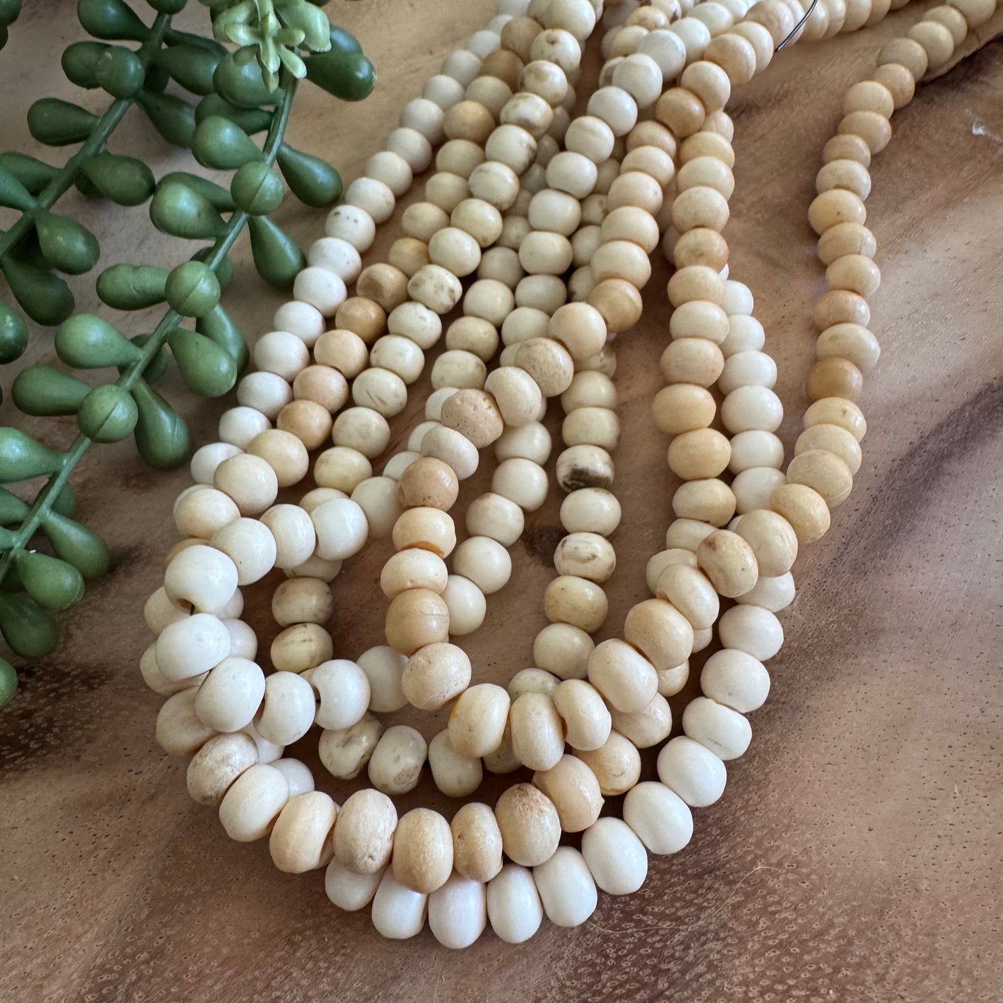 Bone Round Beads – 6-7x9mm – 15–16 Inch Strand BN17