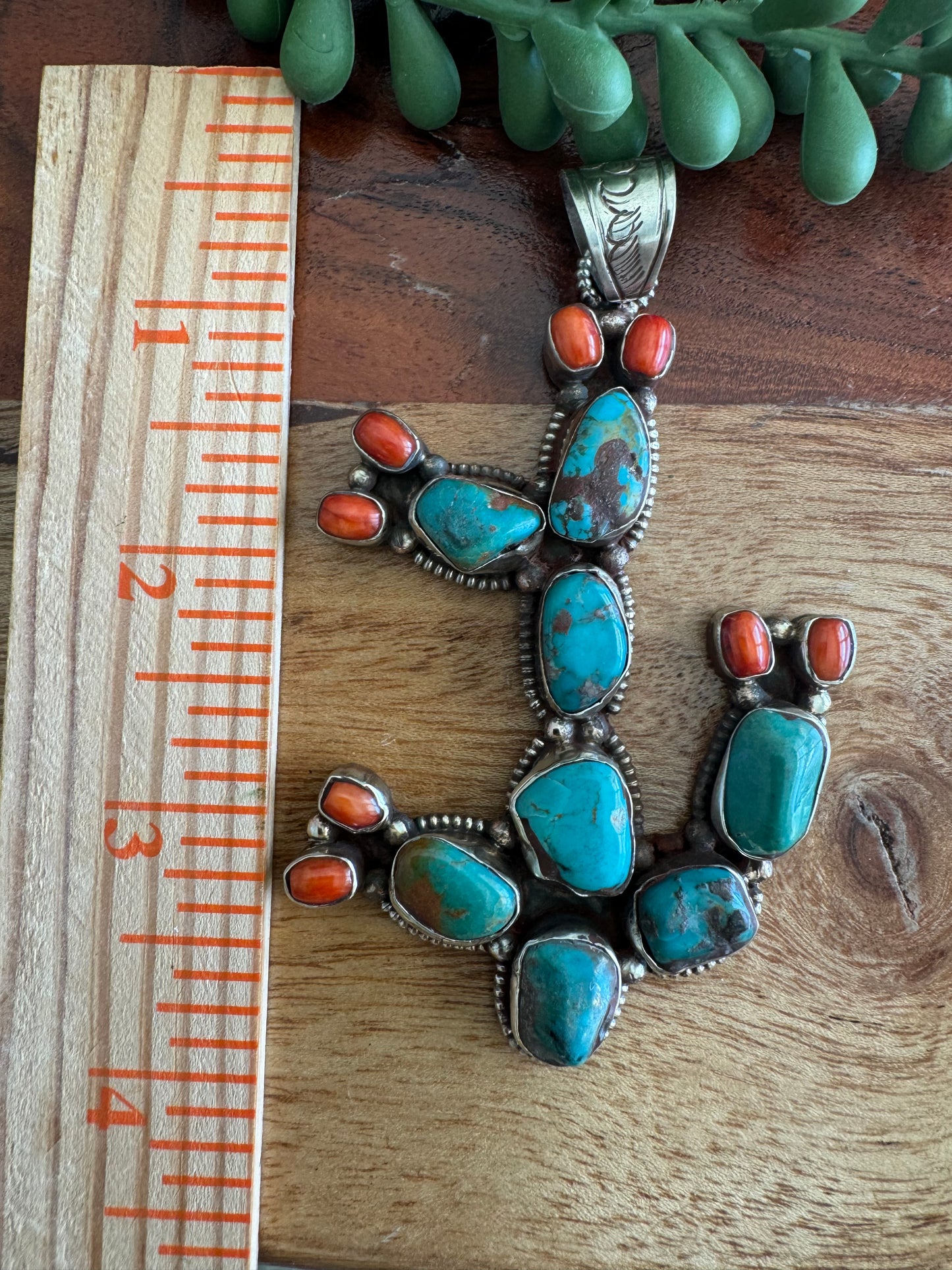 Turquoise Cactus Pendant