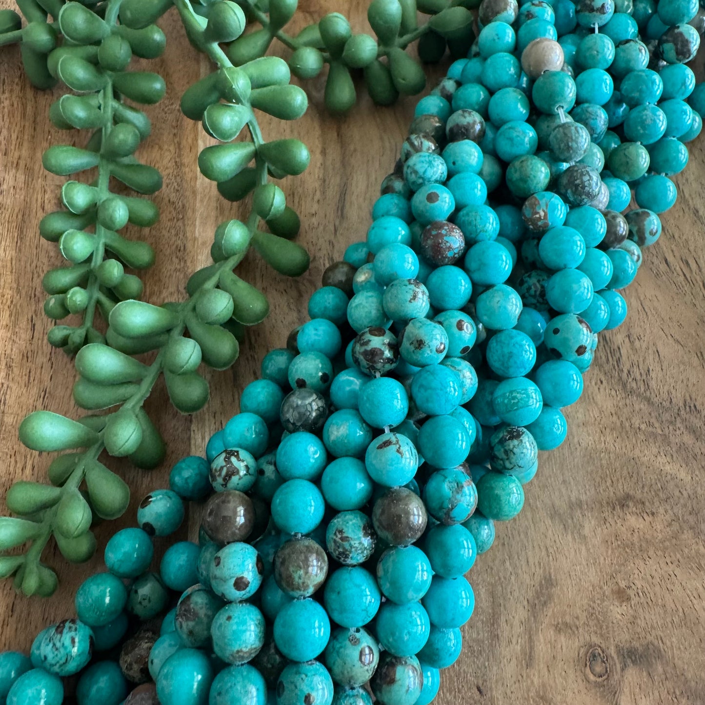 8 mm Dyed Magnesite Round Bead Strand – Turquoise