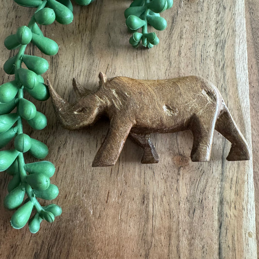 Vintage Carved African Rhinoceros Bead