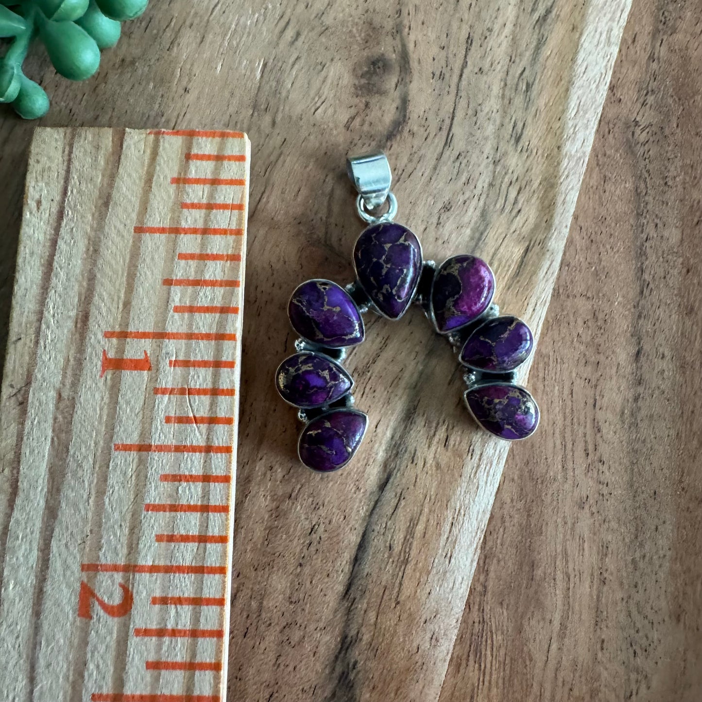 .925 Sterling Silver & Purple Mojave Turquoise Naja Pend