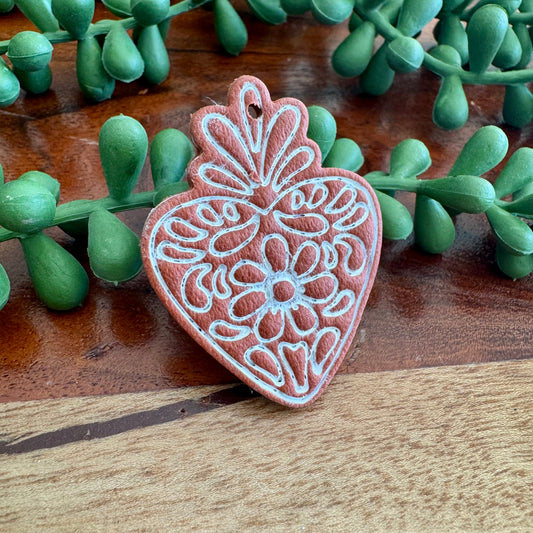 Terracotta Sacred Heart Pendant