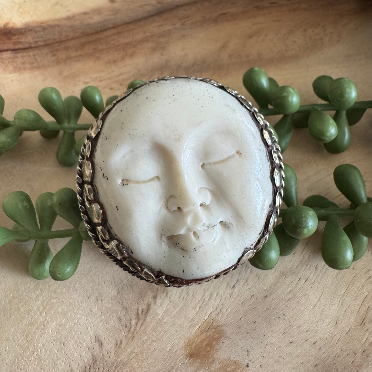 Bone Face Statement Ring – Adjustable SWP17
