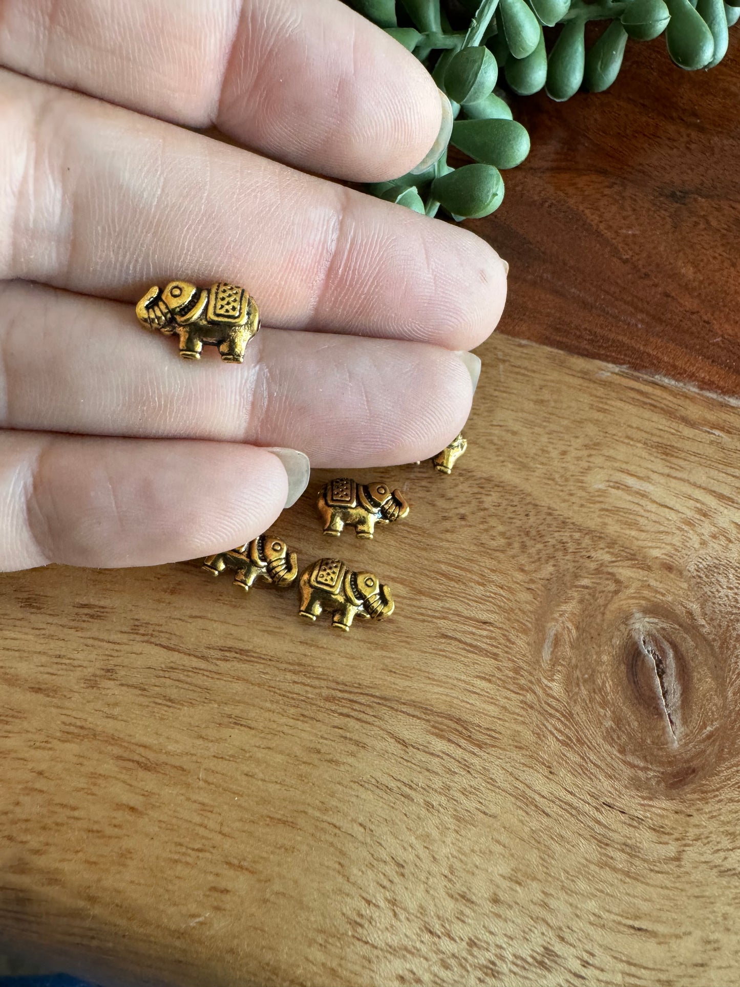 Gold Elephant Bead Set