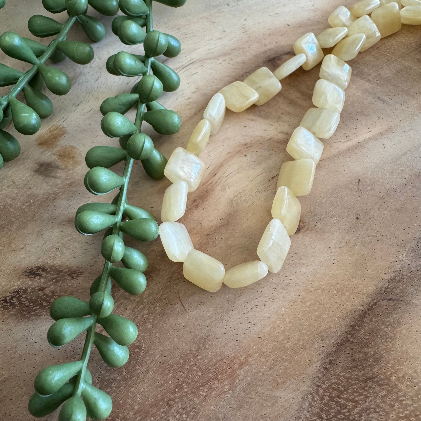 Butter Yellow Calcite Square Beads – 12mm – 15 Inch Strand ST21