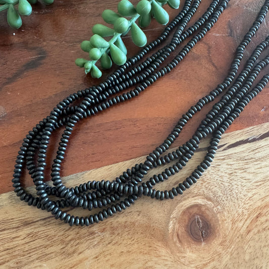 Black Brass Heishi Spacer Beads 2mm x 3.7mm | 24” Strand