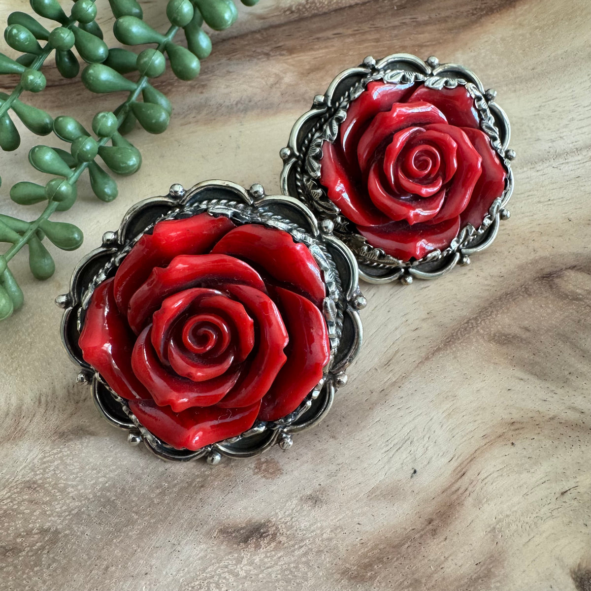 Southwestern Red Rose Adjustable Ring RING02