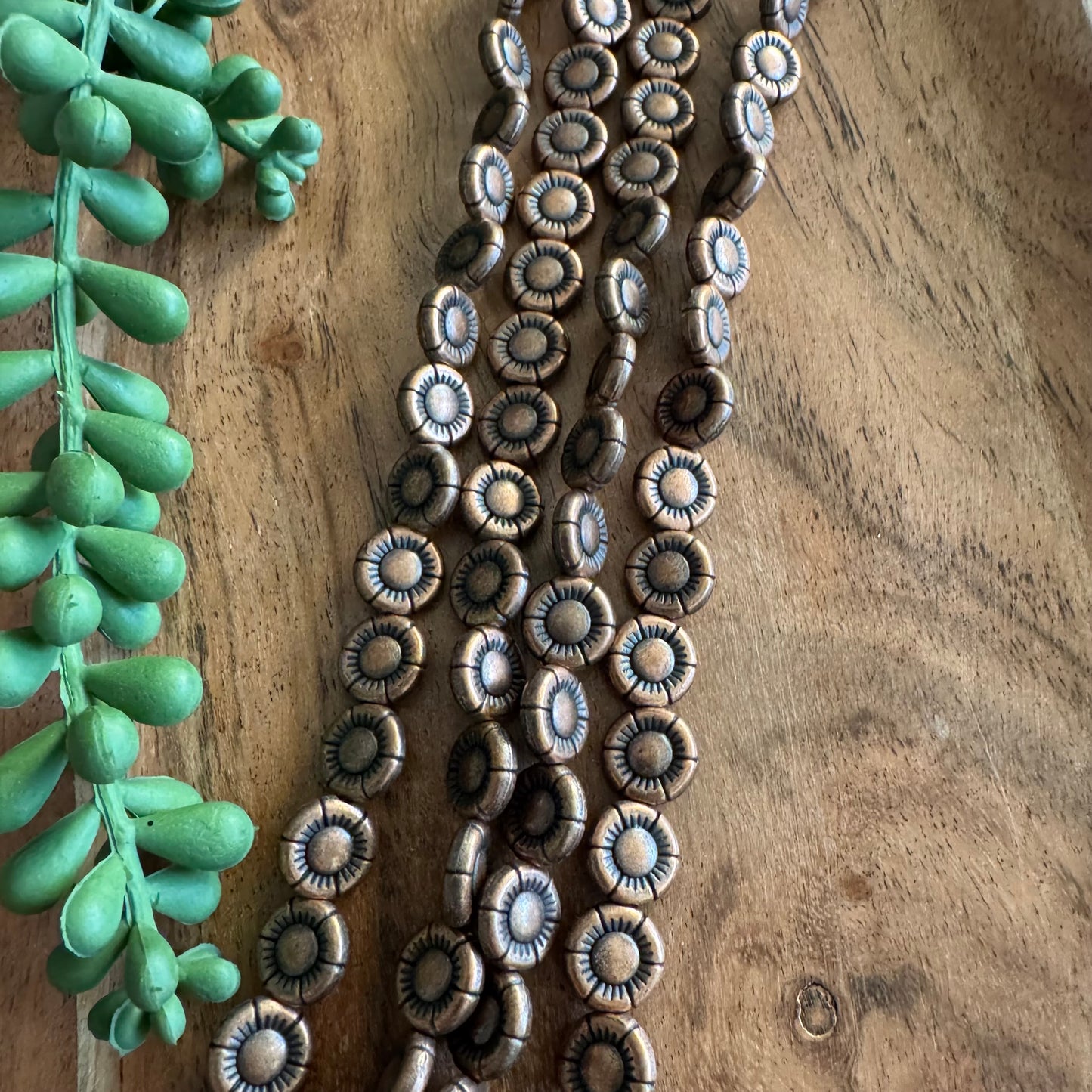 Antique Copper Plated Flower Metal Beads