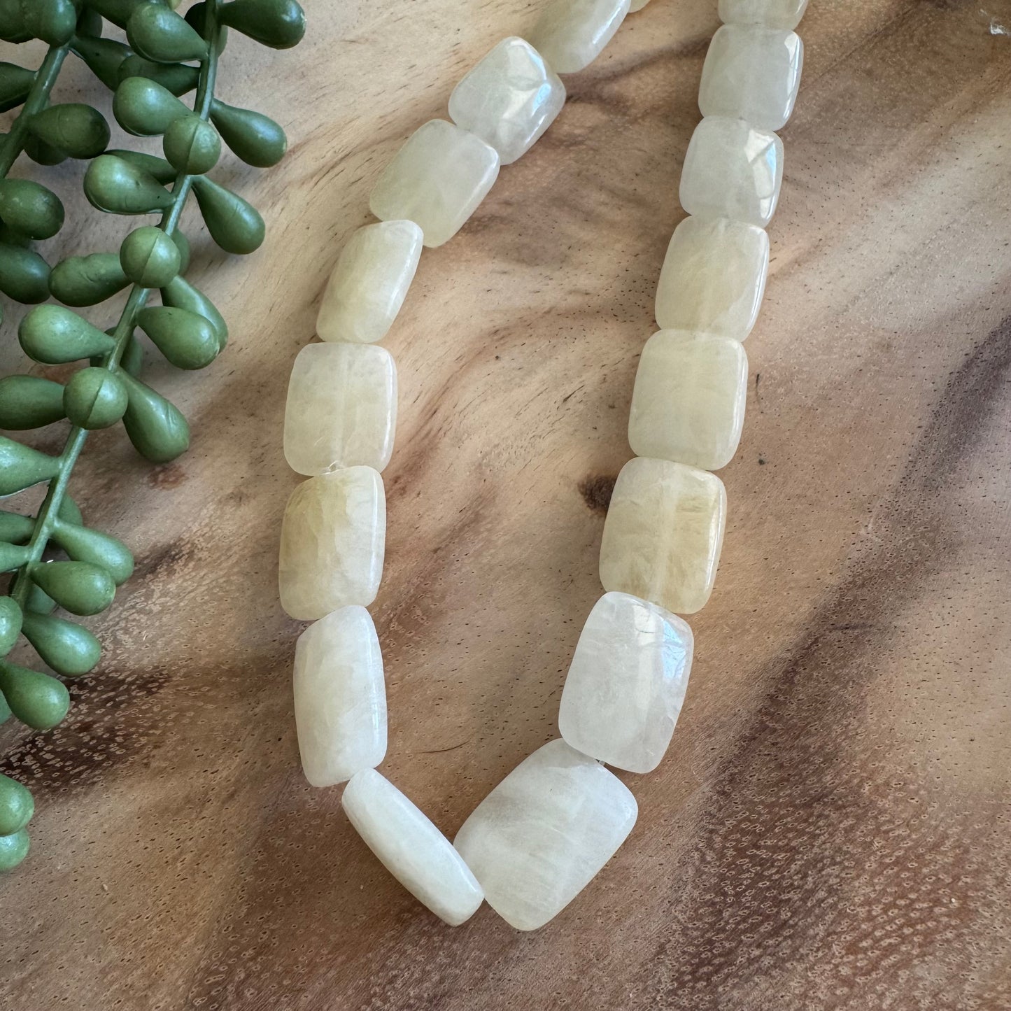 Butter Yellow Calcite Rectangle Beads – 15x20mm – 15 Inch Strand ST26