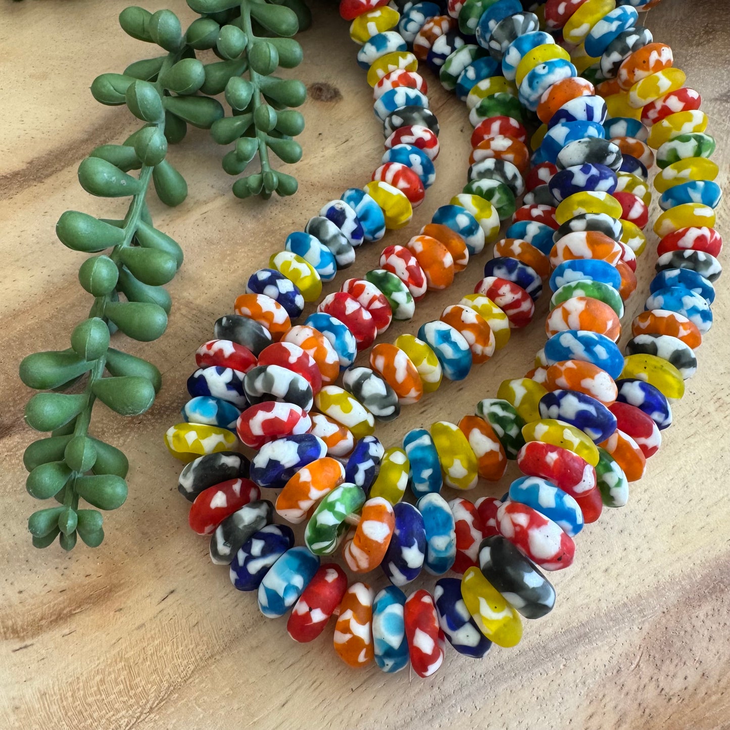 Bright Ashanti Bead Strand (African Recycled Glass) AFG05
