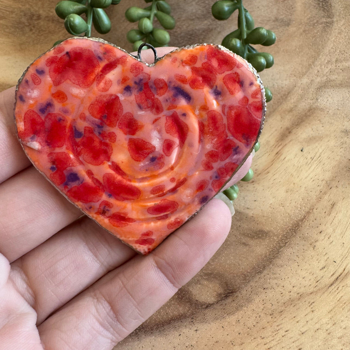 Artisan Ceramic Heart Pendant by Molly Perry MP06