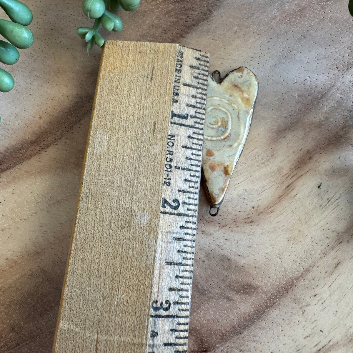 Artisan Ceramic Heart Connector Pendant by Molly Perry MP13