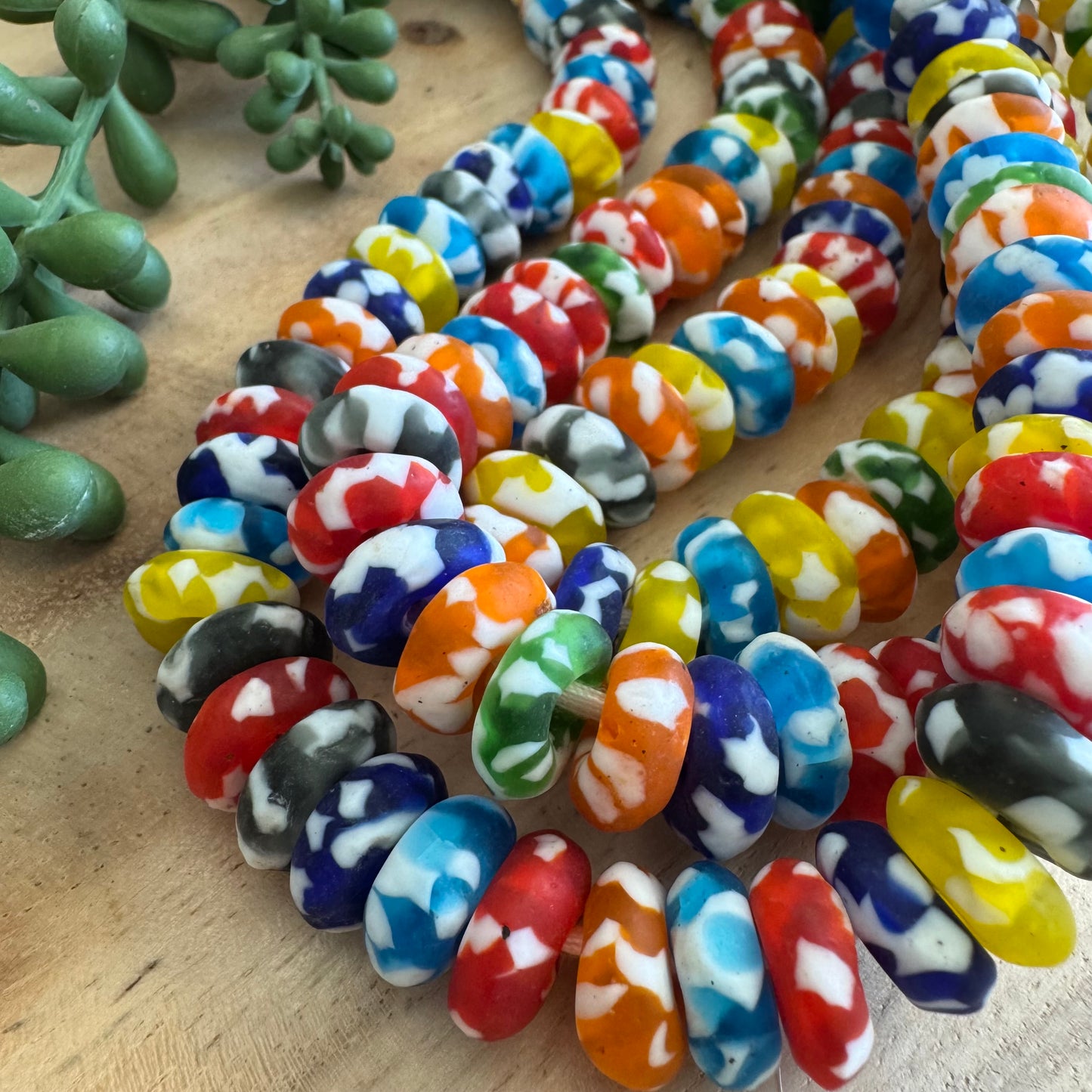 Bright Ashanti Bead Strand (African Recycled Glass) AFG05