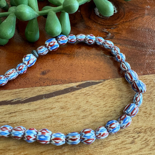 Small Chevron Glass Beads (India)